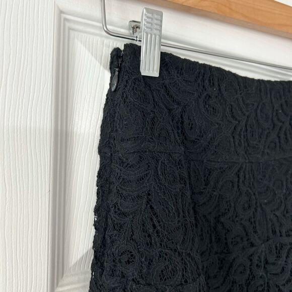 NWT Express Black Lace A-Line Mini Skater Skirt Women’s Size 00 Cotton Blend - Picture 3 of 5